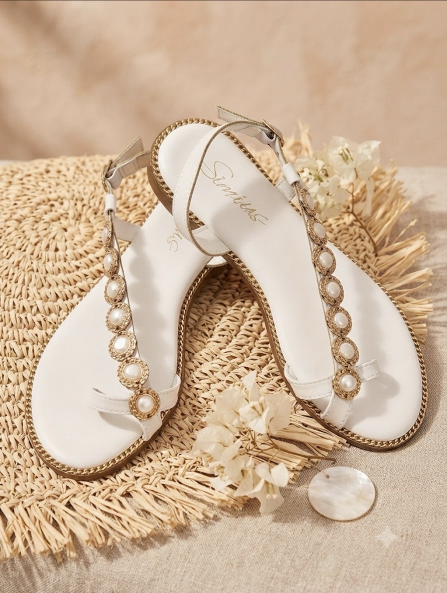 CHANCLAS BRILLO BLANCAS