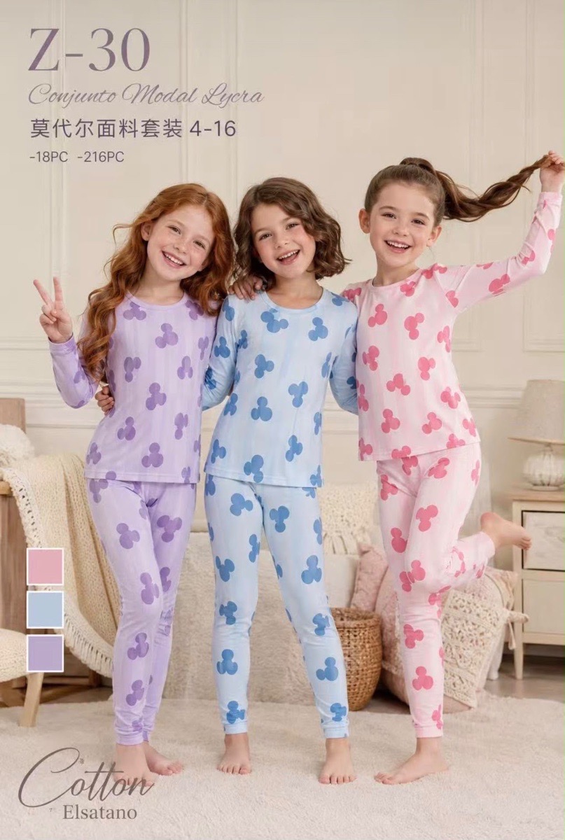 PIJAMA MINNIE RAYAS NIÑA